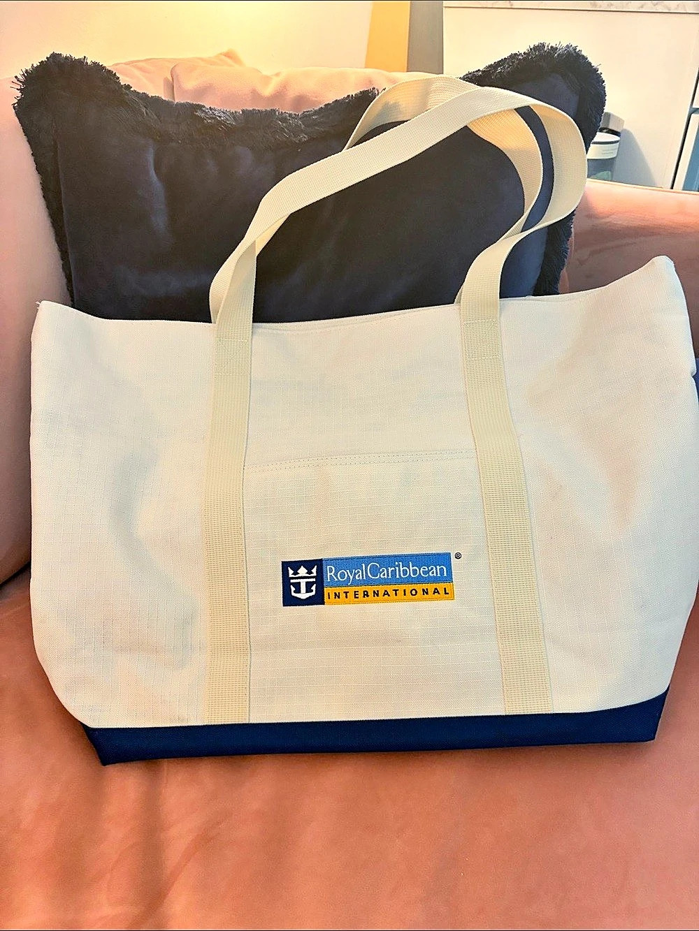 Royal Caribbean Cruise Tote in White & Blue New